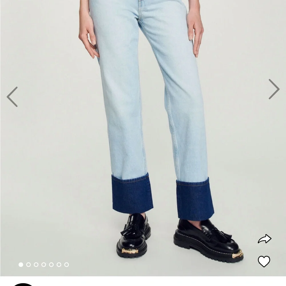 Faded jeans with contrasting cuffs - Picture 2 of 4